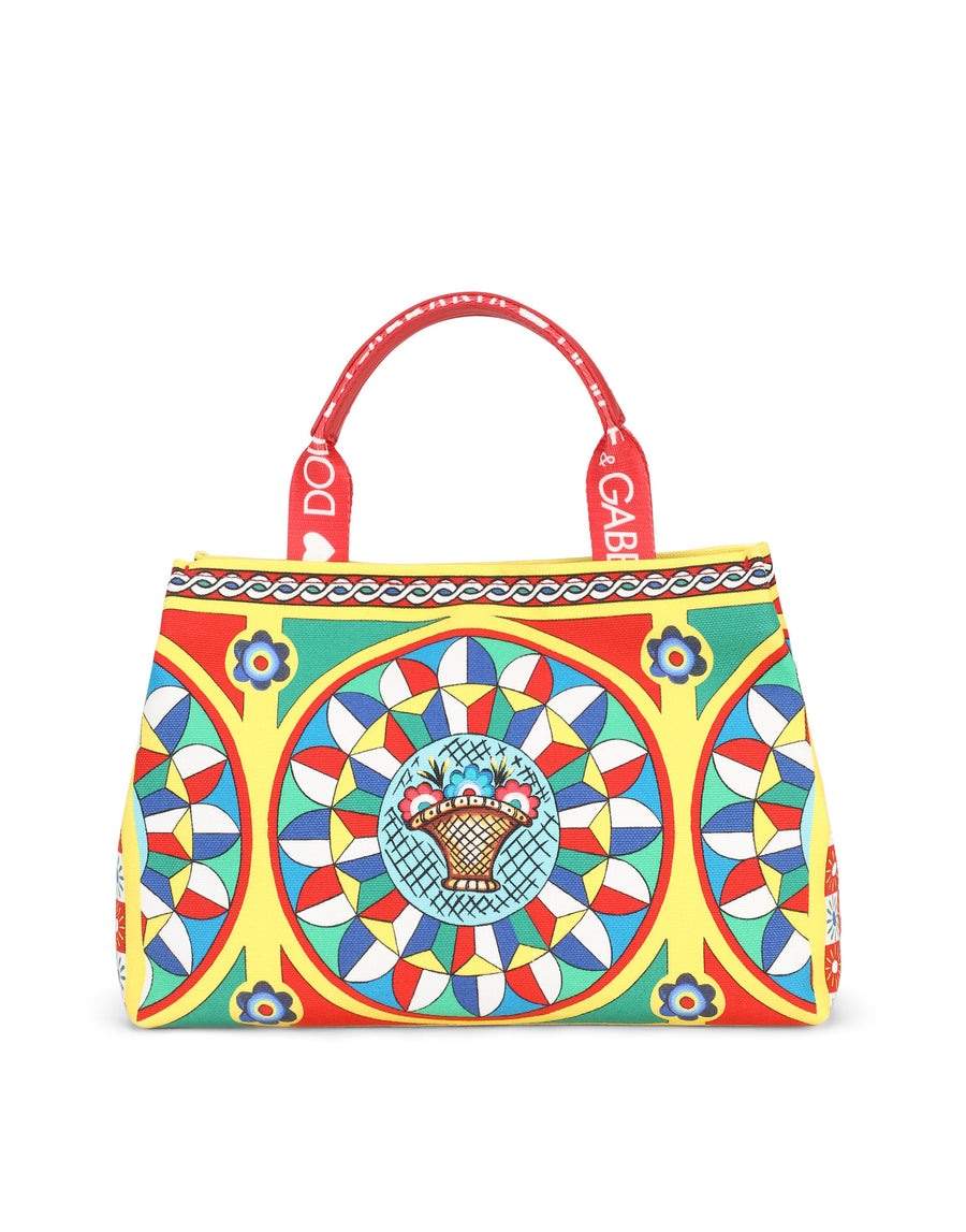 Carretto-print canvas bag