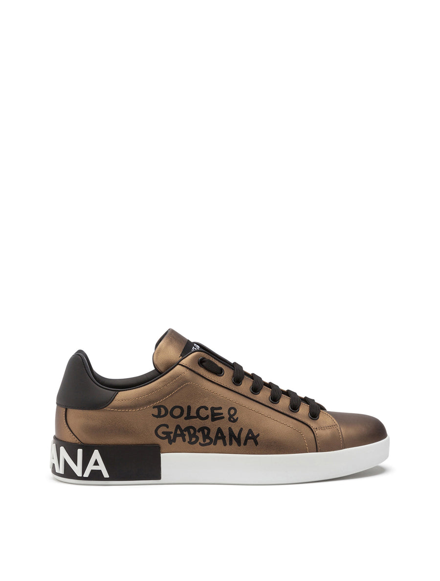 Metallic calfskin nappa Portofino sneakers