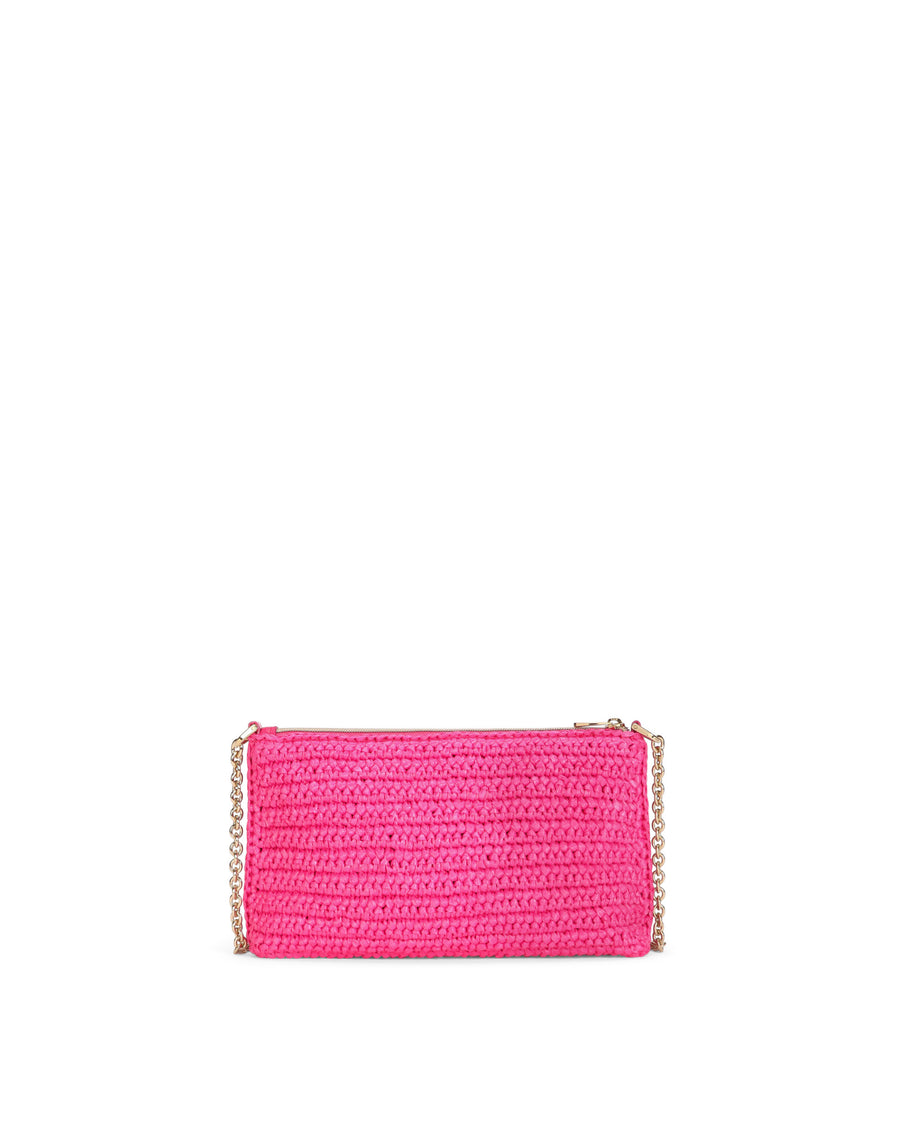 Woven raffia shoulder bag