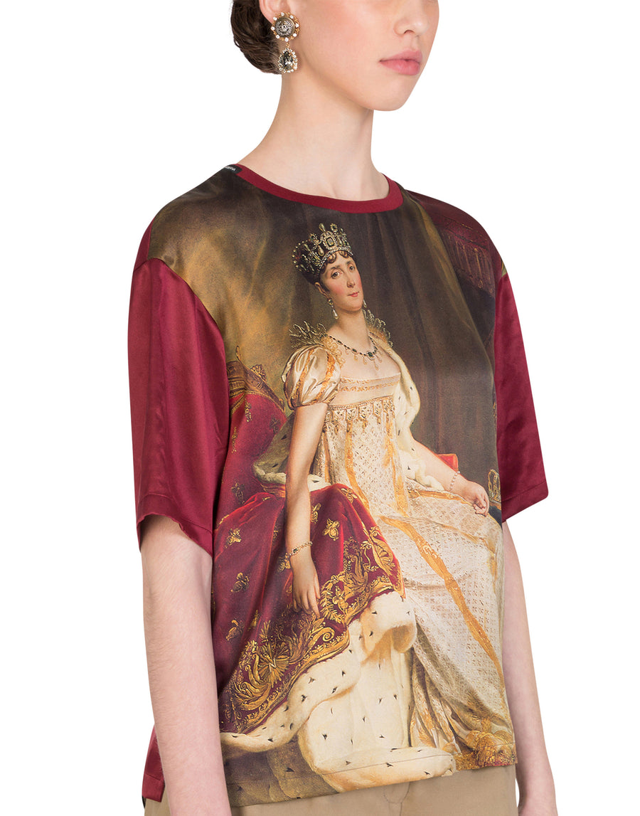 Satin t-shirt with josephine bonaparte print