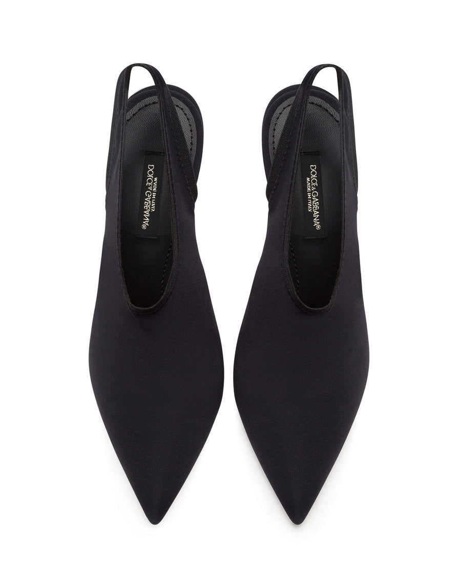 Stretch jersey slingbacks