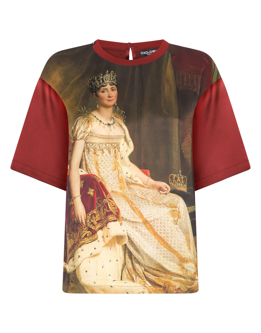 Satin t-shirt with josephine bonaparte print