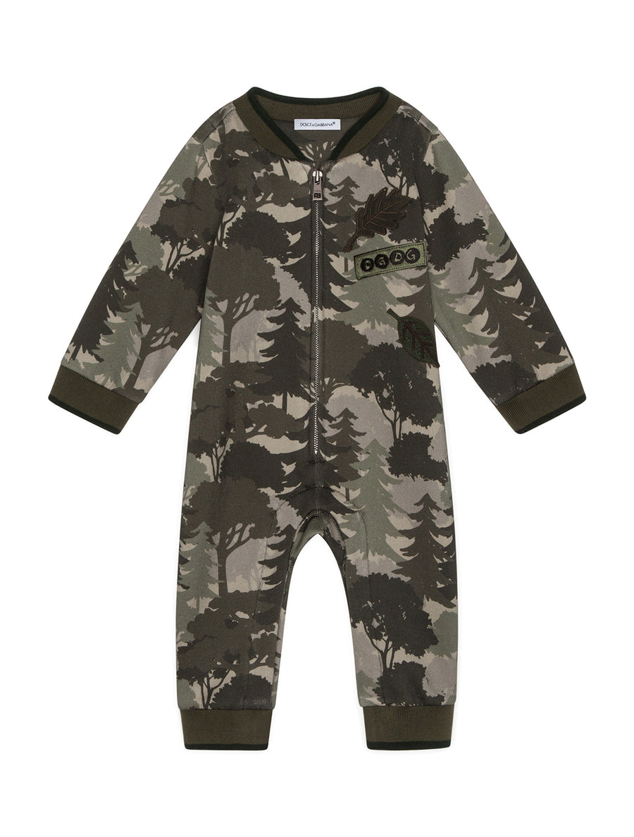 JERSEY ONESIE WITH FOREST PRINT