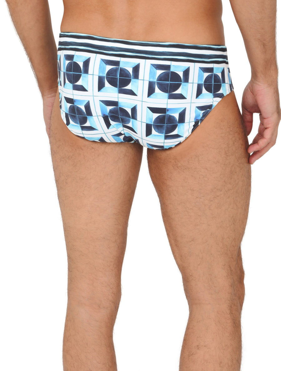 Majolica-print swim briefs