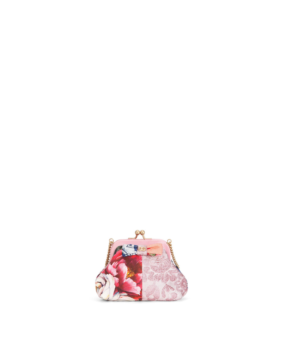 Jacquard patchwork shoulder bag